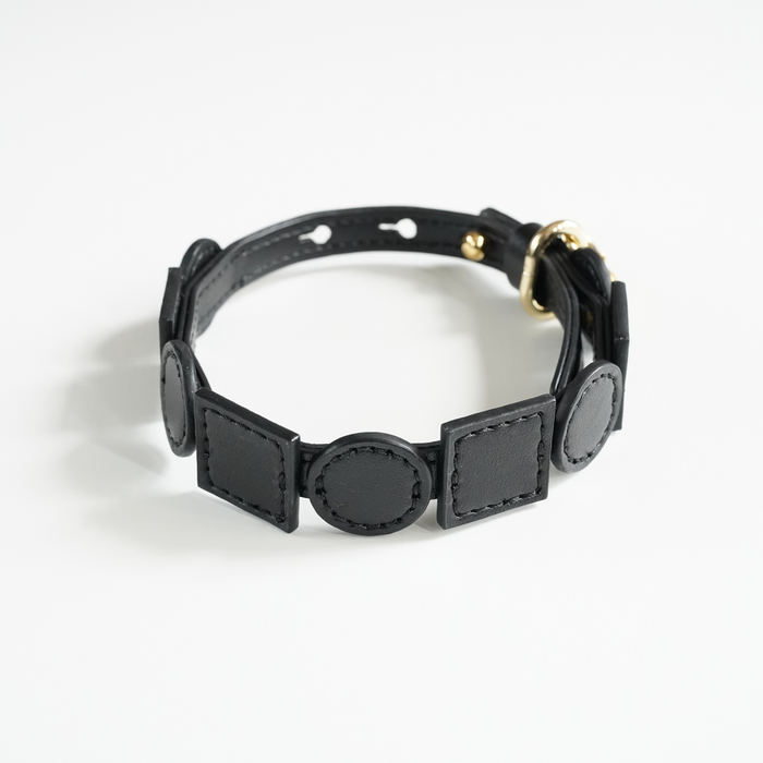Geometric Leather Pet Collar – Elevate Your Pet's Style with Eco-Friendly Elegance